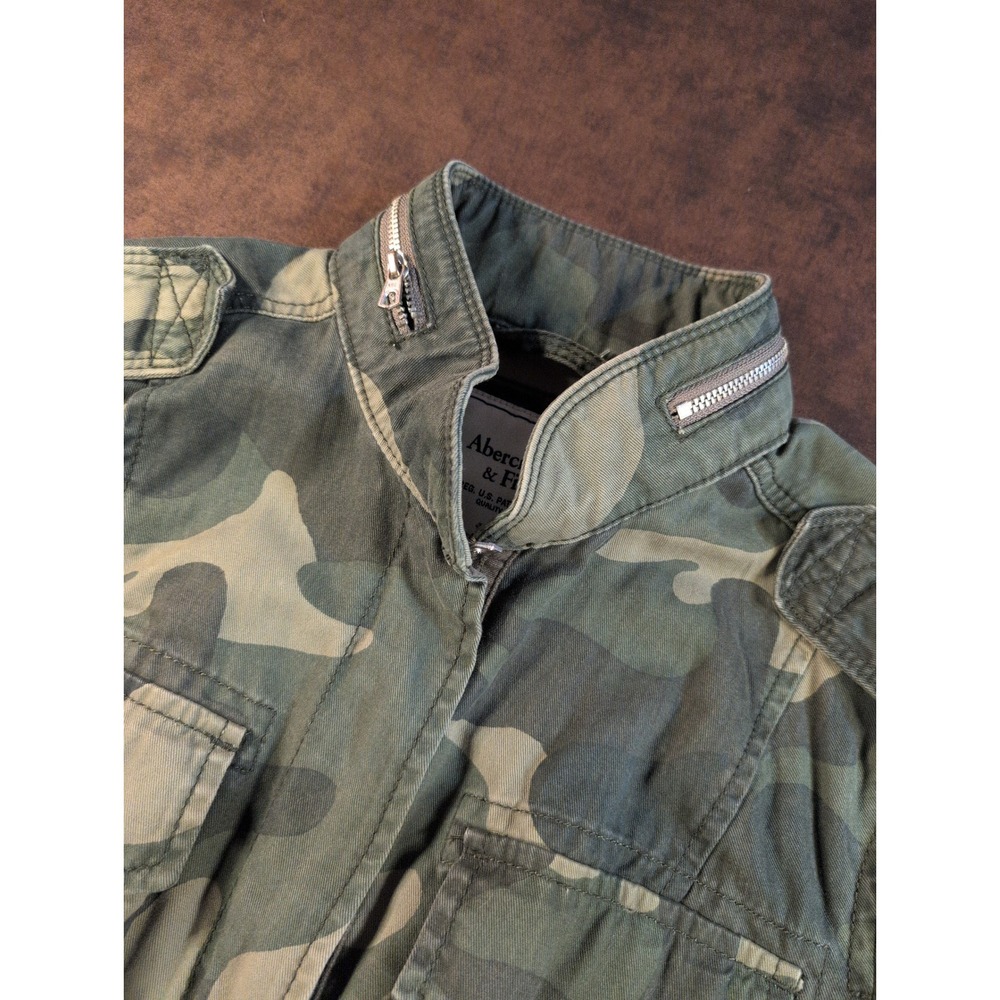 Abercrombie & Fitch Womens Camo Utility Field Jacket Green Camouflage Medium M